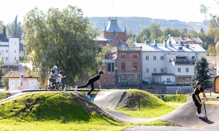 Stadskärnan - pumptrack, parken, Sollefteå